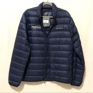 ❌SOLD❌ NWT Navy Blue Hoodless Puffer Coat Mens